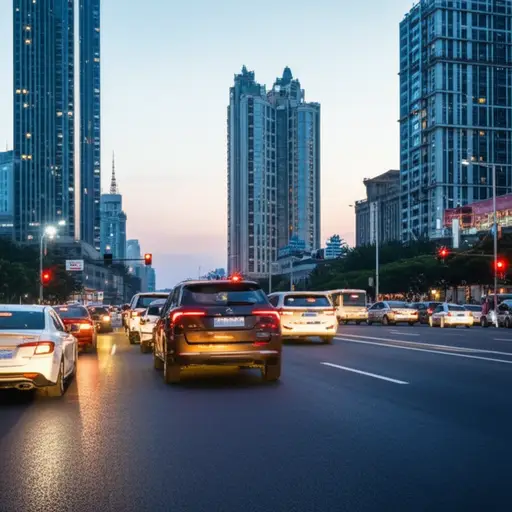 早晨的城市看起来既繁忙又嘈杂。