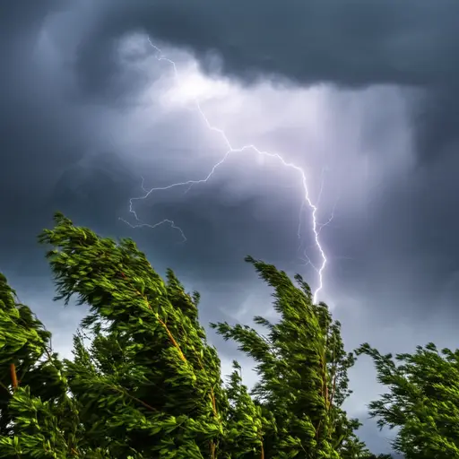 第二天有一场异常猛烈的雷暴！