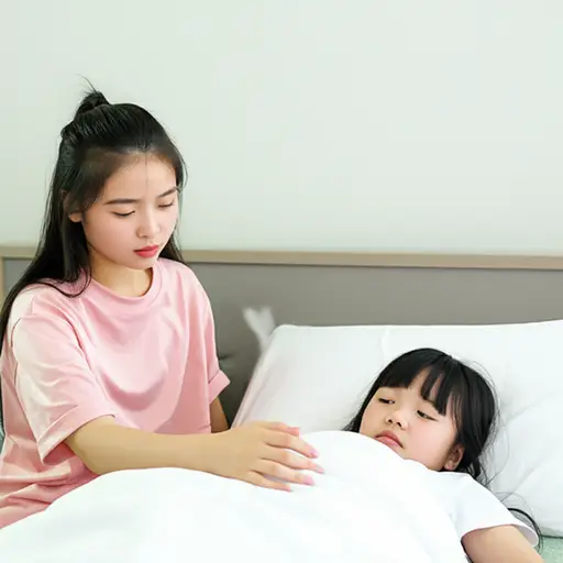 我妹妹身体不适，所以我得在家陪她。