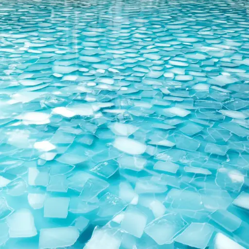 画面里是一个装满冰的游泳池。
