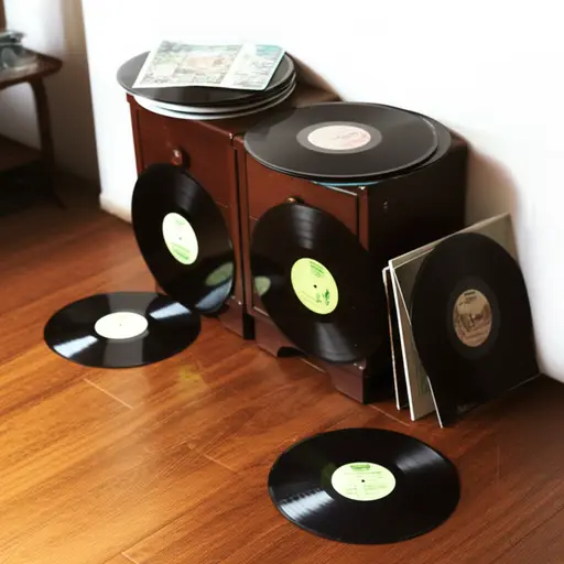 我的房间有点乱，因为我有很多唱片。