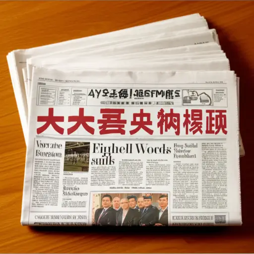 报纸的头版有个大标题。