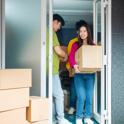 她刚和一些朋友搬进去住。