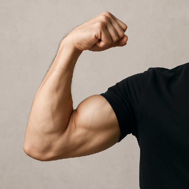 当你弯曲肘部时，肱二头肌会收缩。