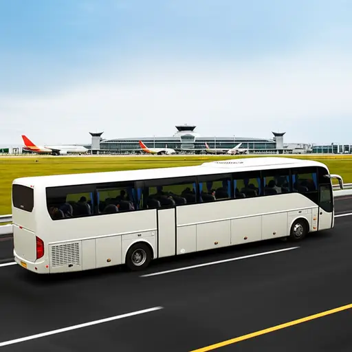 我们坐长途汽车去机场。