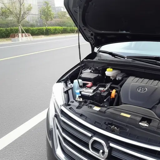 我汽车的电池没电了。