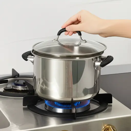 请把锅盖盖上。