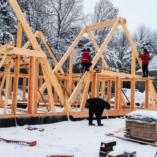 他们在一月份开始建造房子。