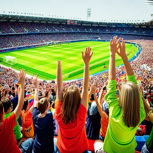 体育场里挤满了欢呼的球迷。