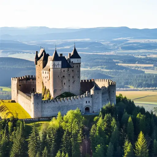 这座城堡主导着方圆数英里的景色。