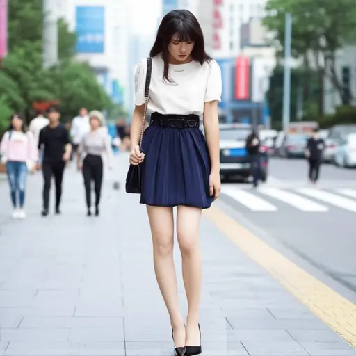 她走路时鞋子的鞋跟断了。