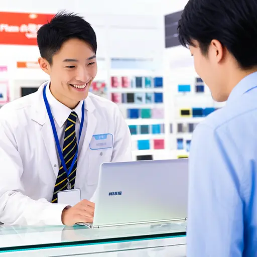 那位友善的销售员帮我挑选了一台笔记本电脑。