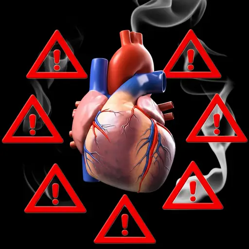 吸烟会增加心脏病发作的风险。