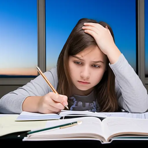 他对考试非常焦虑。