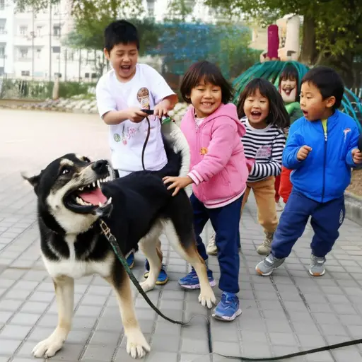 那条未经训练的狗对孩子们来说是个危险。