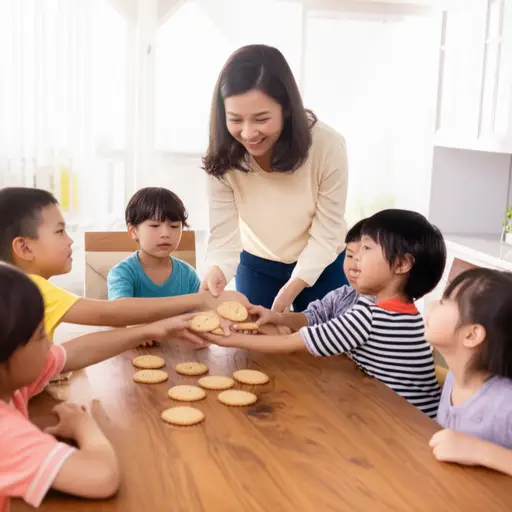 请给每个孩子一块饼干。