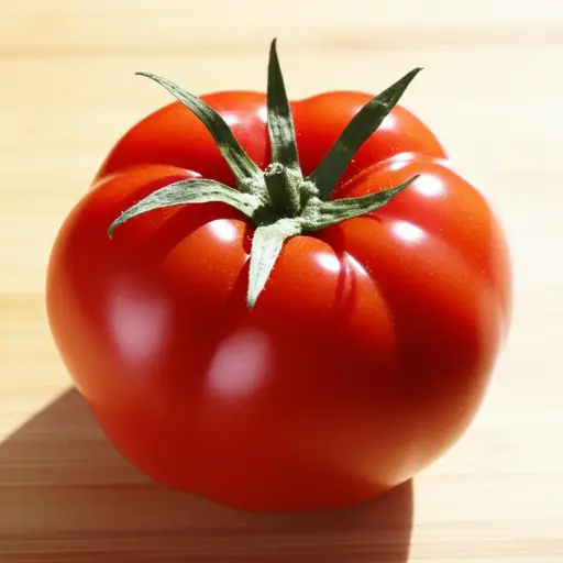 这个红色的西红柿看起来很新鲜。