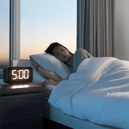 我今天早上不得不在五点起床。