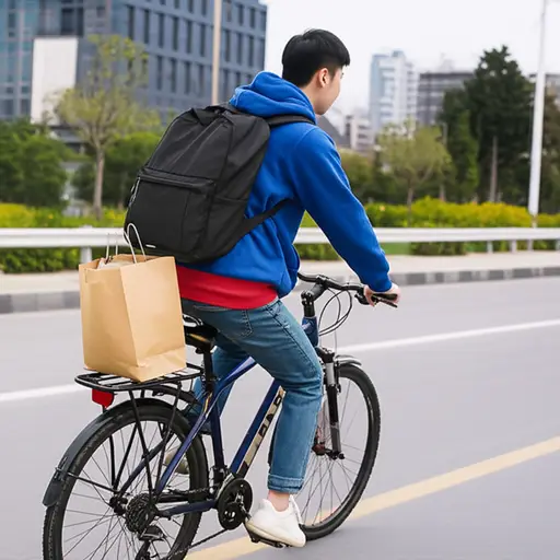 把买的东西放在背包里比在自行车上保持平衡要安全。