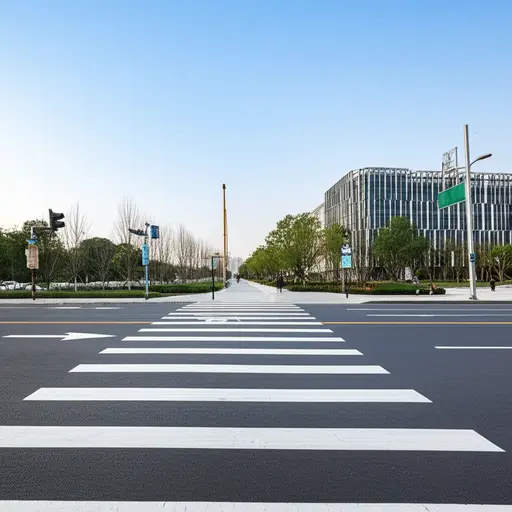 图书馆就在马路对面。