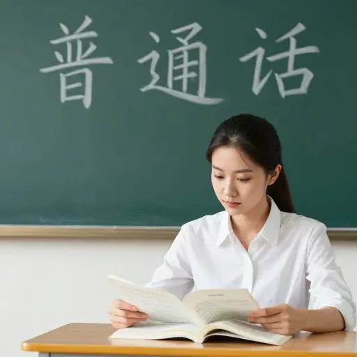 虽然她的母语是英语，但她在学校学了普通话。