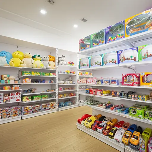 这家商店出售各种各样的玩具。