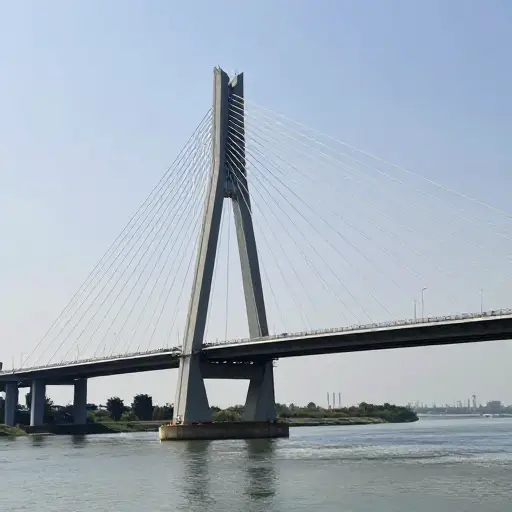 这座新建的悬索桥被誉为工程学上的一项胜利。
