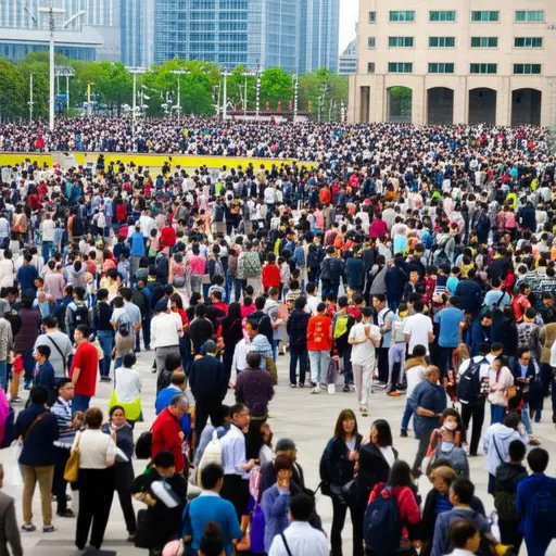 一大群人聚集了。