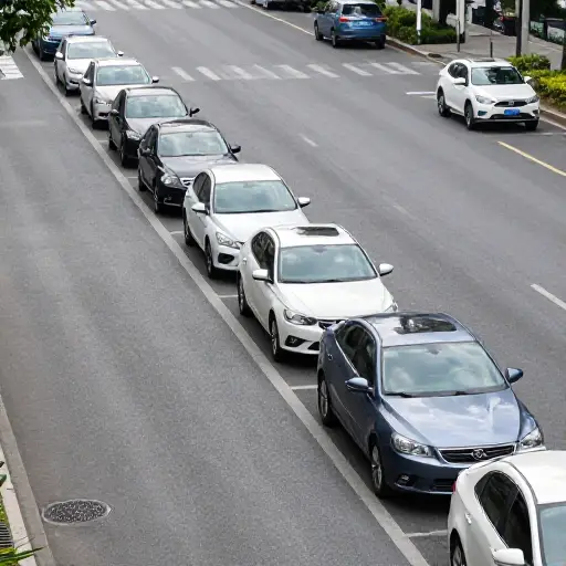 汽车沿路停放。