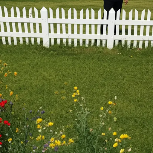 花园有一道低矮的栅栏。