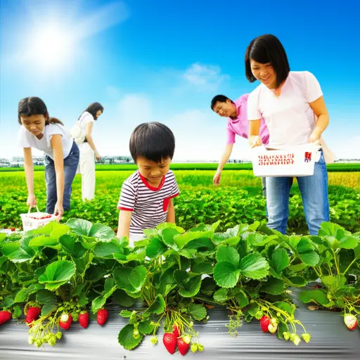 夏天，家庭经常在当地农场采摘草莓。