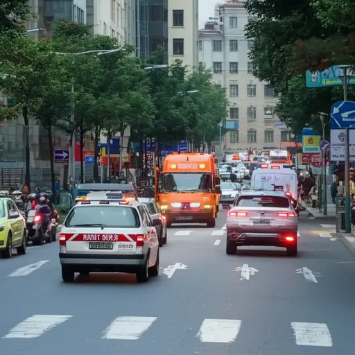 请站到一边，让救护车通过。