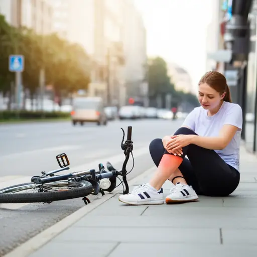 她昨天从自行车上摔下来了。她没事吧？
