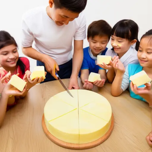 他把蛋糕切成六块，给了每个孩子一片。