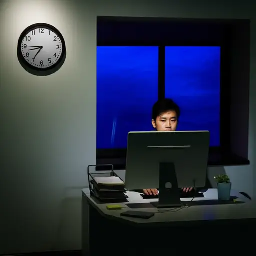 他每晚工作到九点，这还不包括他周末做的工作。