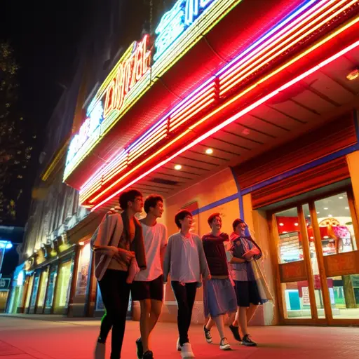 今晚我们要和朋友们一起去看电影。