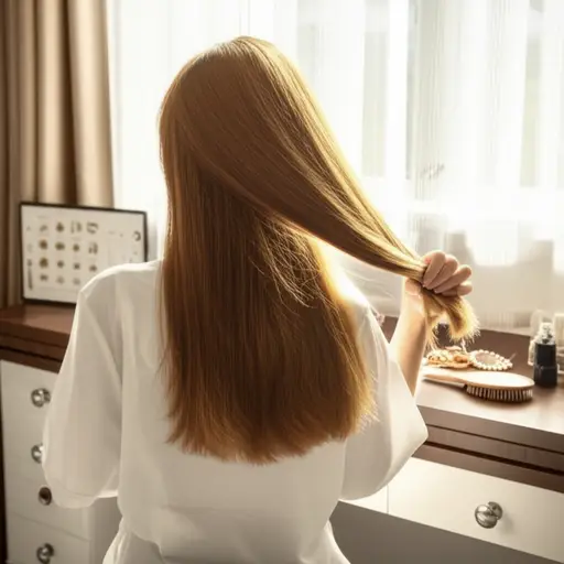 她每天早晨花半小时做头发。