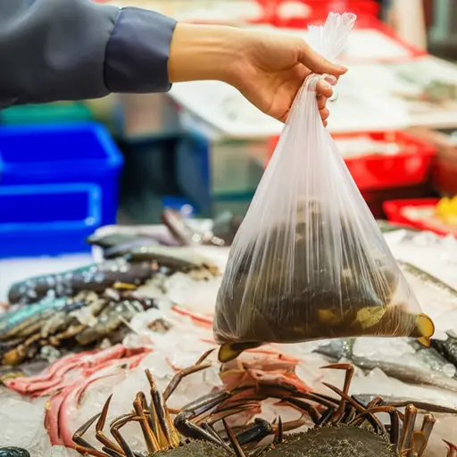 我们从市场买了一些新鲜的螃蟹（肉）。