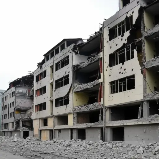 许多建筑在战争期间严重受损。