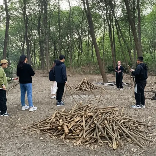 找些干木棍，我们来生堆营火。