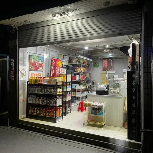 商店营业到很晚。