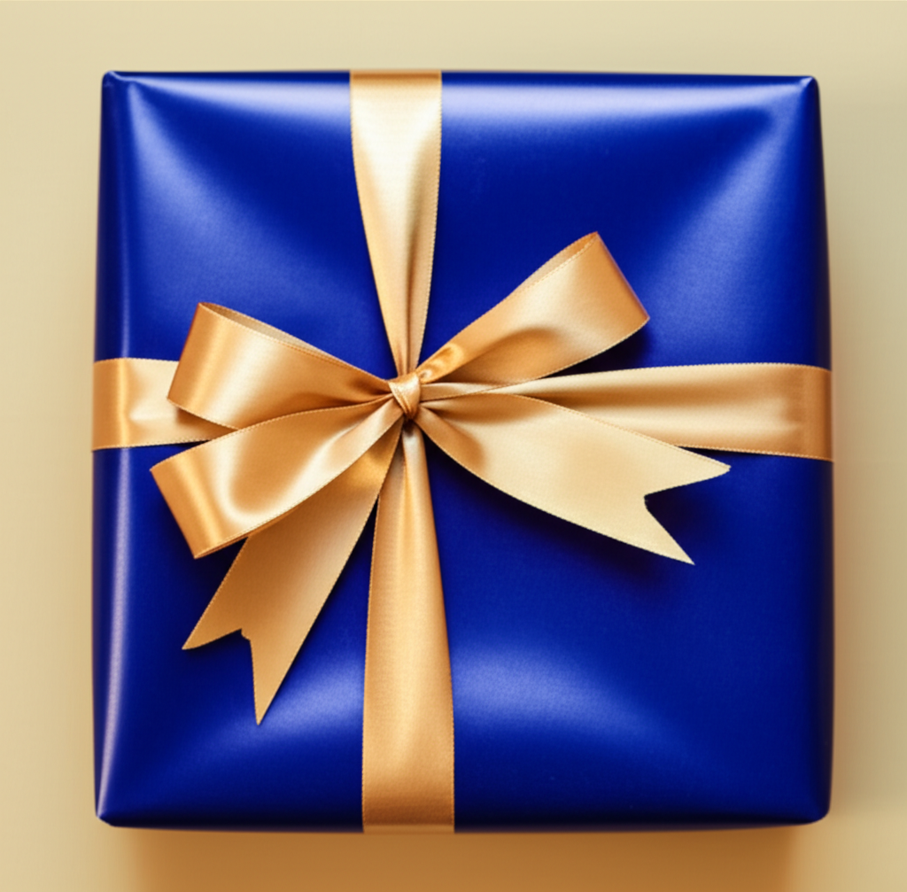 丝带打了个漂亮的蝴蝶结。