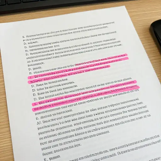 文档中的错误用粉色高亮显示，以便清晰识别。