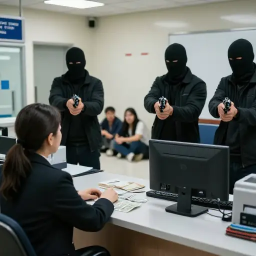 一个犯罪团伙参与了银行抢劫。