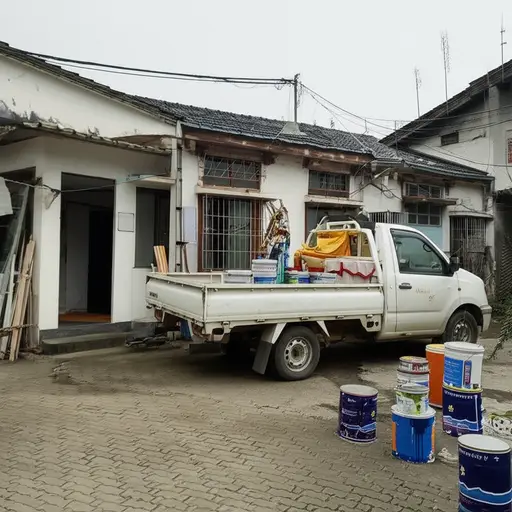 他买了一栋旧房子打算翻新后出售以获利。