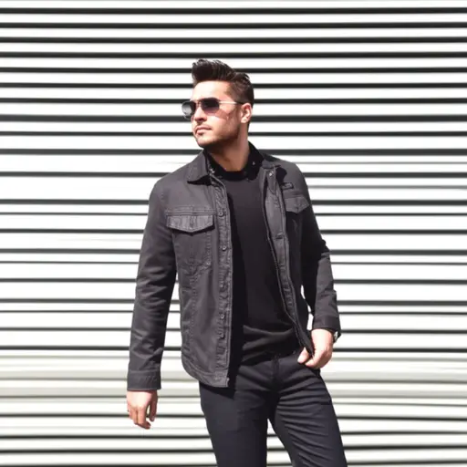 他戴着太阳镜看起来很时髦。