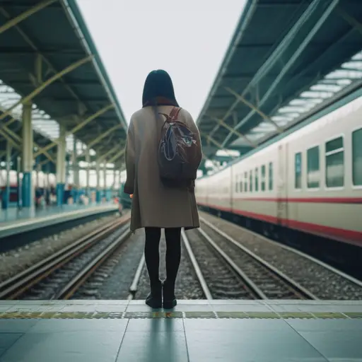 她能感觉到火车来了，因为她脚下的地面在移动。