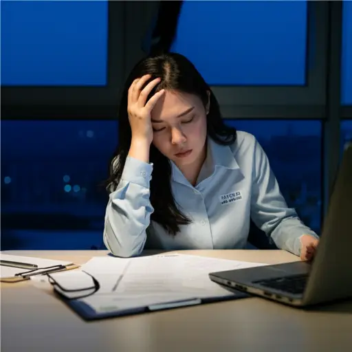 她对工作表现的持续担忧正在影响她的健康。