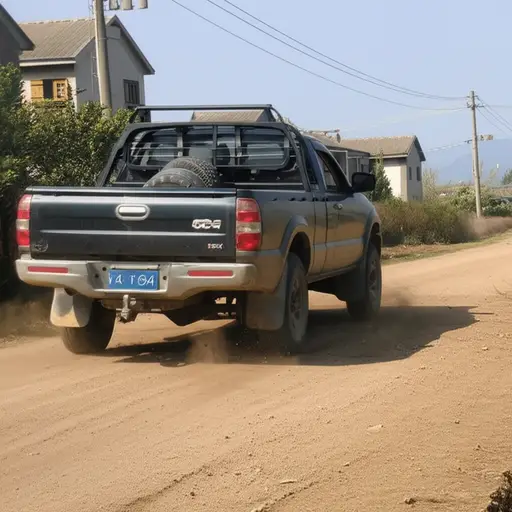 除了我那几乎没用的皮卡持续不断的轰鸣声，尘土飞扬的街道上听不到任何声音。