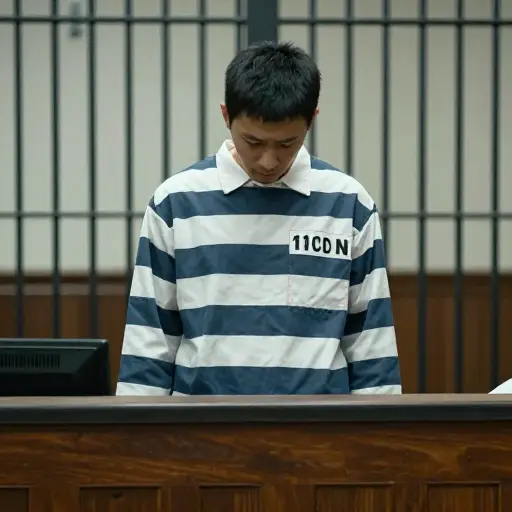 罪犯认罪并被关进监狱。